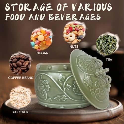 Handmade porcelain jar - 700ml loose tea collector-level decoration