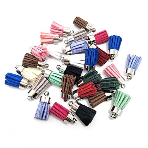 100Pcs Suede Tassels Handmade Tiny Soft Mini Tassels Colorful Assorted Colors Randomly (01) - color: 01