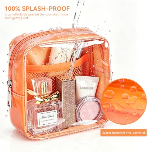 WLLWOO Clear Makeup Bag Mini Cosmetic Pouch Travel Toiletry Organizer - color: 1pcs-Mini-Orange
