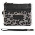 Wrangler Small Wallet for Women Cheetah Print Wristlet Wallets Mini Change Pouch Black - color: Leopard Print Black