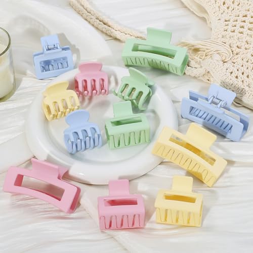 SMKSL 12 Pcs Hair Claw Clips for Women & Girls 3 Styles Hair Accessories - color: Colorful