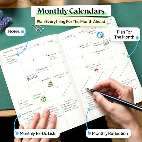 Roterunner Purpose Planner Notebook A5 5.8”x8.3” Undated 2026 Daily Weekly and Monthly Productivity Goal Setting Tool for Work Home ADHD Planner for Adults Self Care Journal (Purple Hardcover) - color: Purple, size: A5 Hardcover