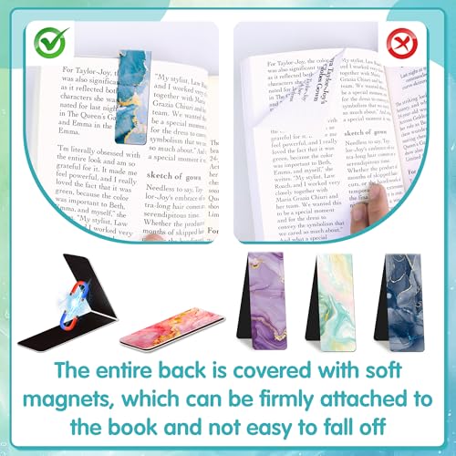48PCS Magnetic Bookmarks Bulk Magnet Bookmarks Book Lovers Gifts - style: Marble Watercolor