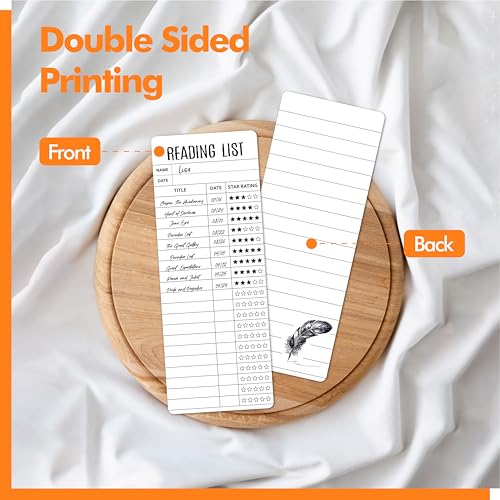110 PCS Reading List Bookmarks, White Kraft Book Tracker and Reading Log Bulk Bookmarks for Book Lovers, Students, Teachers, Graduation Gifts, Back-to-School Supplies (3” x 7.9”, White) - style: Reading List Bookmarks（White Kraft）