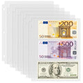 100 Pack （7.6x3.6inch ） 3 Pockets Currency Sleeves for 3 Ring Binder - color: 7.6x3.6inch-3pocket|8.5 X 11" Binders