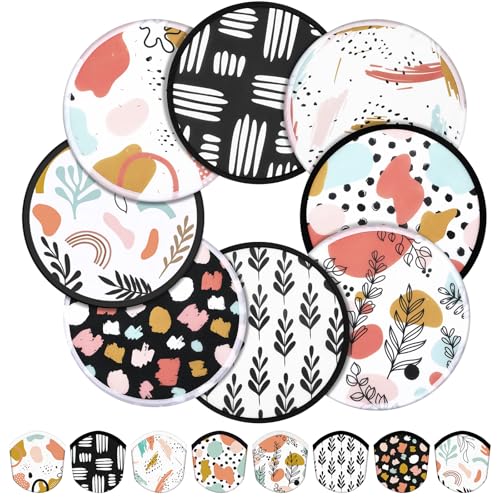 Gejoy 24 Pcs Abstract Botanical Folding Flying Disc Fans Handheld 8 Styles - color: Abstract Botanical