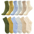 MAGIARTE Womens Mini Crew Cotton Socks,6 Pairs - color: Color#06