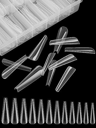 EBANKU 120Pcs Poly Extension Gel Dual Nail Forms Clear Set - color: Coffin-B