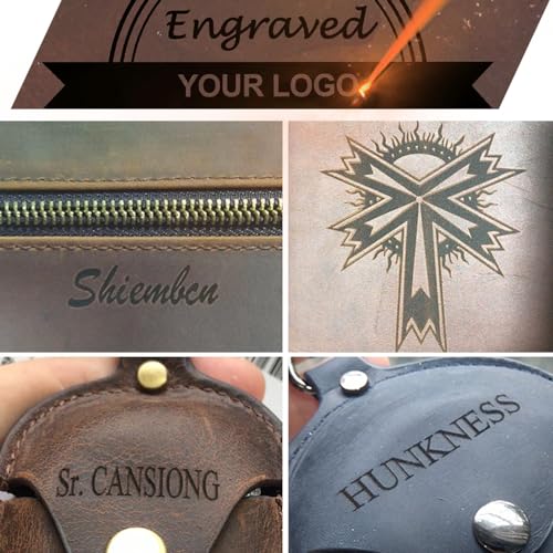 CONTACTS Personalized Pencil Case for 4 Full Grain Leather Zipper Pen Holder Custom Engraved Name Pens Pouch by Handmade - color: Personalized