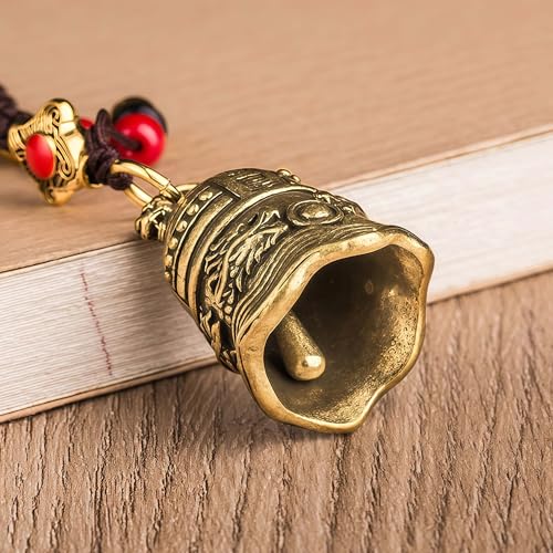 Traditional Feng Shui Good Chinese Lucky Charm Brass Keychain - style: Dong Huang Bell