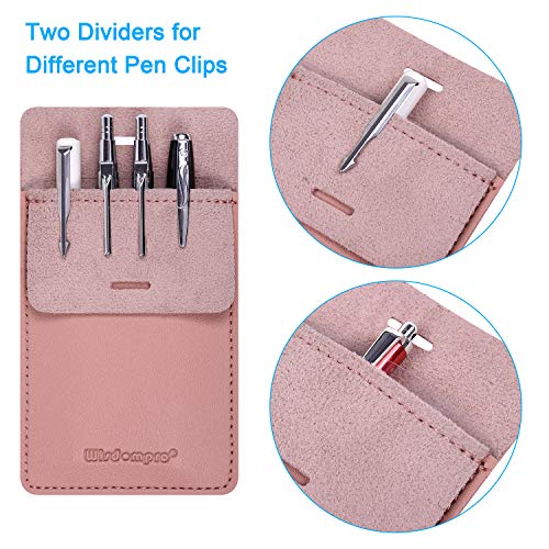Wisdompro Pocket Protector, 3 Pack PU Leather Heavy Duty Pen Holder Pouch - color: Pink