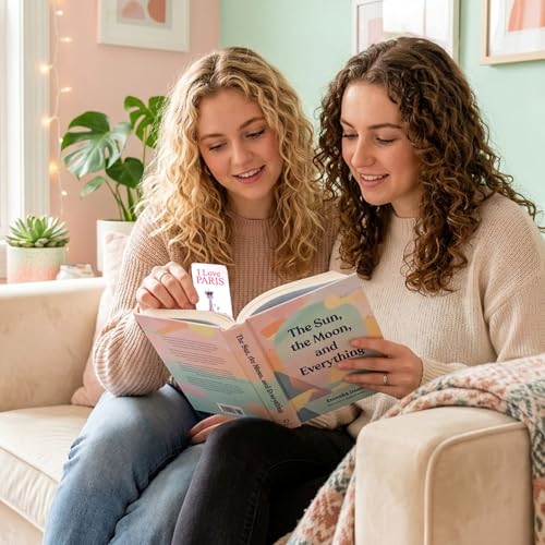 30 Pcs Paris Magnetic Bookmarks Cute Pink Tower Flower Magnetic Book Mark Bulk for Women Reading Lovers Library Supplies Gifts