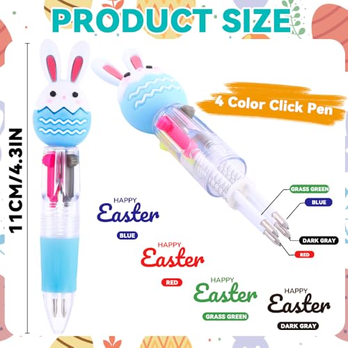 24PCS Easter Fun Pens Cute Bunny Egg Multicolor Gifts Pens Basket Stuffers - style: Easter-24pcs