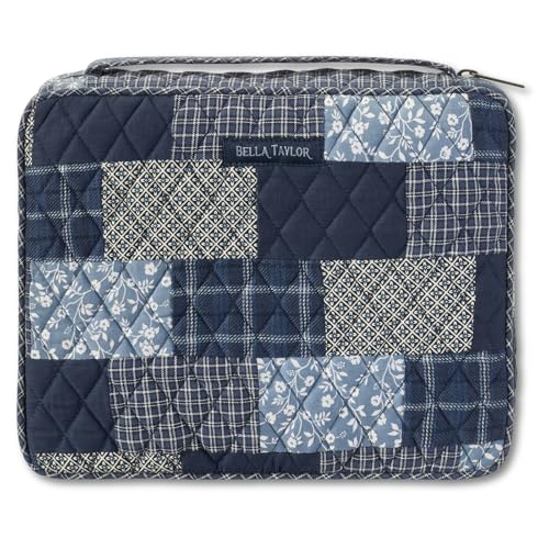 Bella Taylor Bible Cover, Quilted Bible Case, Heritage Blue Patch - color: Heritage Blue Patch, size: Large