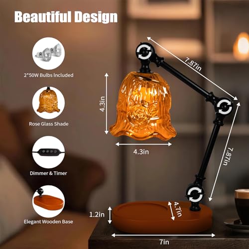 Candle Warmer Lamp Dimmable Wax Melting Warmer Adjustable Height - color: Amber1