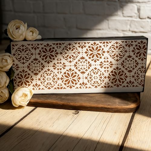12Pcs Vintage Brocade Floral Stencil PET Painting Templates Flower Inlay Border Stencils for Furniture Reusable DIY Craft for Wall Wood Fabric Canvas Paper Home Decor - color: brocade flowers