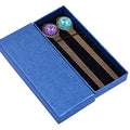 Wisdompro 2 Pcs Metal Bookmark Ruler with Dried Flower - Blue & Purple - color: Blue & Purple