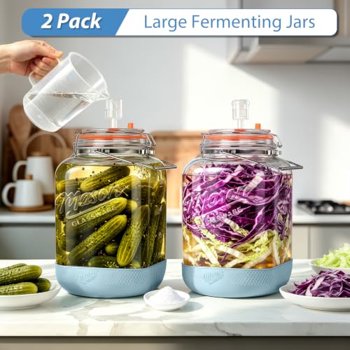 1.5 Gallon Fermentation Jar with Airlocks, Pickle Jar for Sourdough Starter