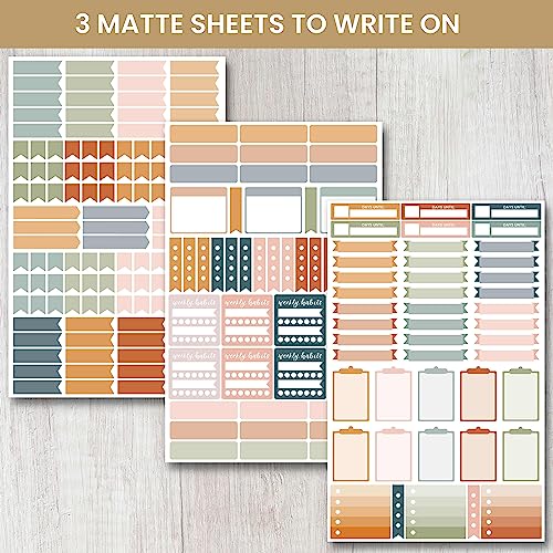 bloom daily planners Color Coding Planner Stickers - Muted Neutrals 1/4" Minimalist Dot Labels - Six Sheets, 1000+ Stickers Per Pack! - Sweater Weather - color: Sweater Weather