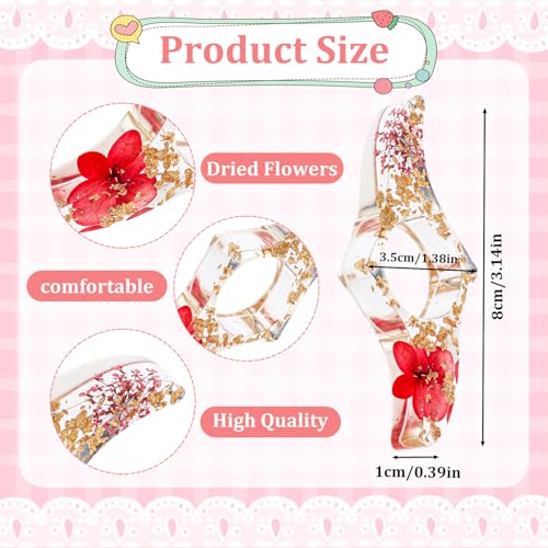2 Pcs Dried Flower Resin Books Page Holder, Book Mark Transparent Book Thumb Page Holder Bookmarks with Tassel Reading Accessories Gift for Reading Lovers, Literary, Students, Teachers