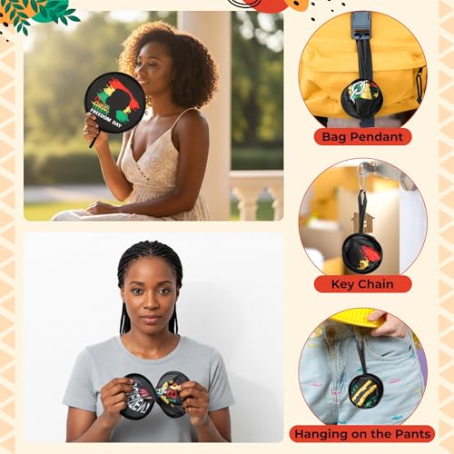 R HORSE Juneteenth Folding Hand Fans - 50Pcs June 19th 1895 Handheld Hand Fan for Juneteenth Gifts Bulk Church Community Party Favors, African American Black Freedom Independence Day Party Supplies - color: Juneteenth