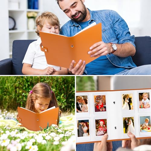 Ruibytree 320 Pockets Album for Instax Mini & Polaroid 2x3" Pictures, Brown - color: Brown