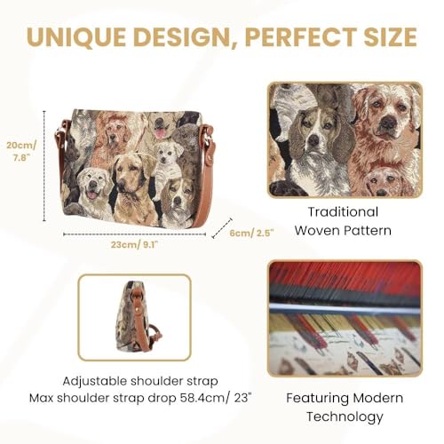 Signare Tapestry Crossbody Bag Sling Shoulder Purse for Women - color: Labrador