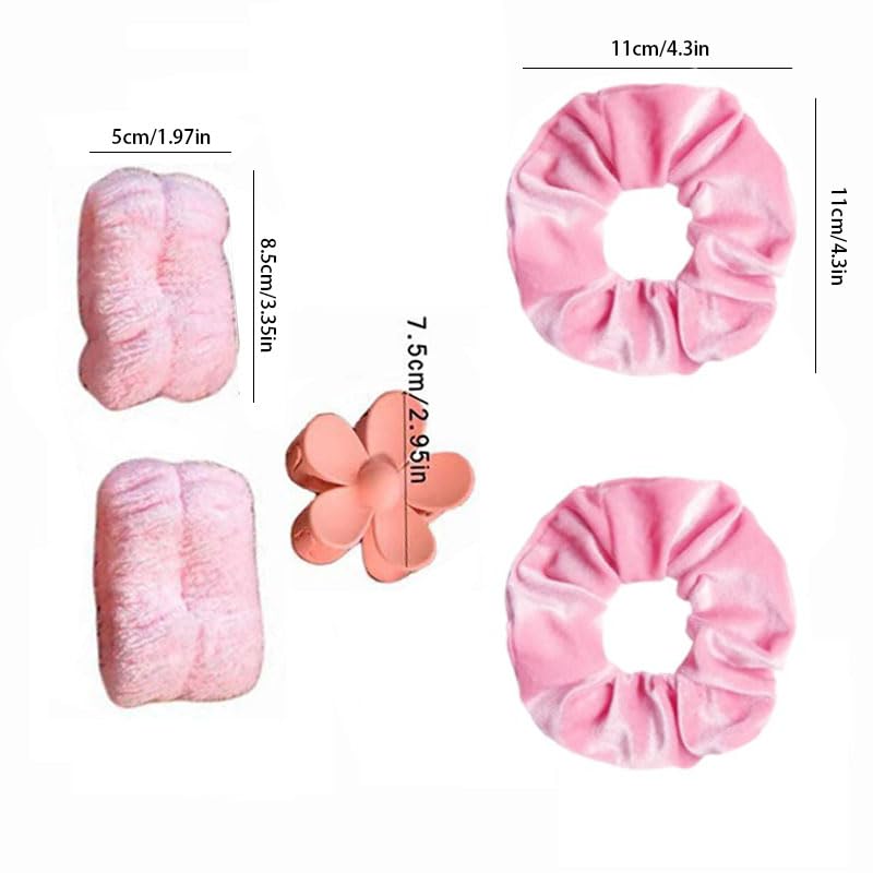 Spa Headband Set Washing and makeup sponge hair hoop suit bath towel cloth for cleaning the face or bath beam. (White, Average code) - color: White