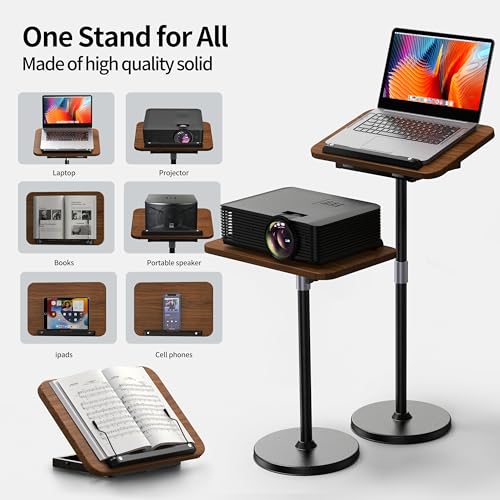 2-in-1 Floor & Desktop Book Stand with Large 16.5"x11.8" Wood Panel - color: Walnut Finish