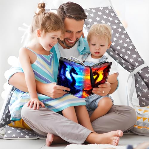 4 Pocket Trading Card Binder, Holds 400 Cards, Zipper Binder - color: Ice Fire Dragon