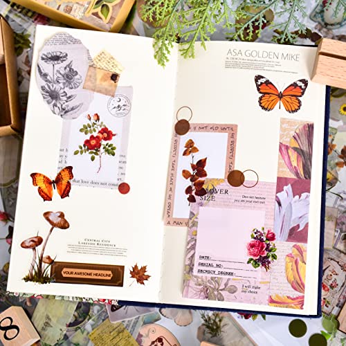 510PCS Plants Floral Scrapbook Stickers Kit Vintage Flower Sticker