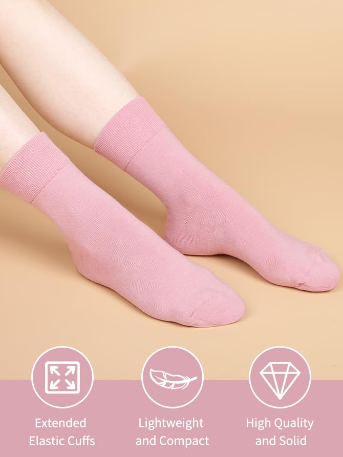 FGZ Women's Crew Socks 5 Pairs Soft Combed Cotton,Breathable Everyday Casual Socks for Women - color: 07-mix Color07, size: 5-9