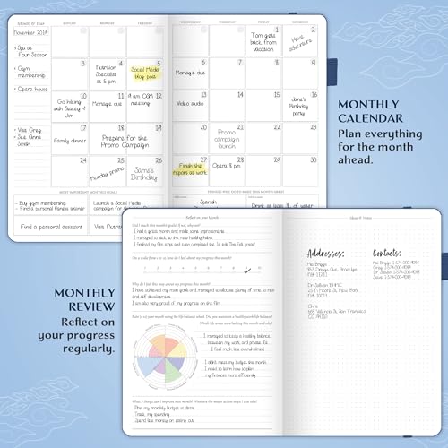 Legend Planner PRO Weekly & Monthly, Large Undated, 7”x10”, Mystic Blue - color: Mystic Blue, Debossed