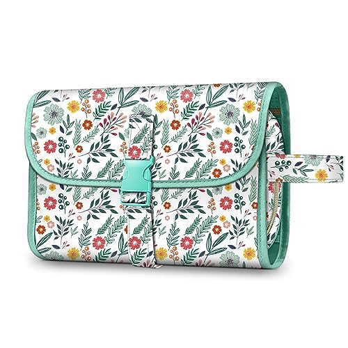 FINTIE Hanging Toiletry Bag Portable Travel Cosmetic Makeup Organizer - color: Spring
