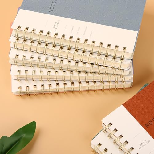Spiral Notebook-5.75" x 8.125" College Ruled Journal with Inner Pockets and 160 Pages,PU Leather Cover Business Journal, Twin-Wire Binding Notebook Perfect for Office & Home School Supplies Reef Blue - color: 001-Reef Blue-1pack, size: A5-160 pages