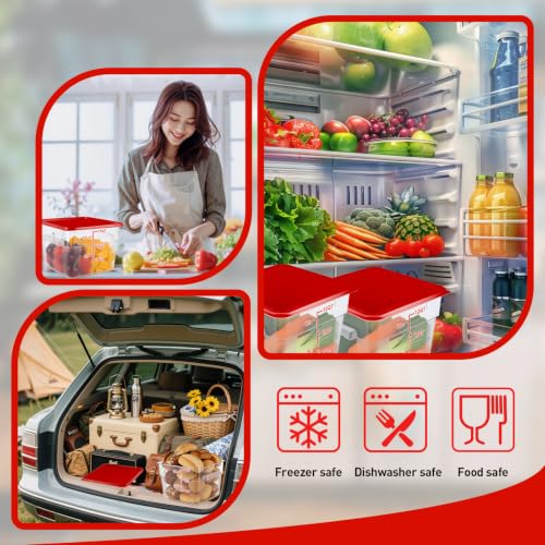 2 Pack Square Food Storage Container With Lid,12-22 Quart Commercial Storage Box With Scale & Handle,Cake Making,Dough Marinating Meat,Kitchen Supplies (Polycarbonate, 12 Quart) - color: Polycarbonate, size: Square-12 Quart
