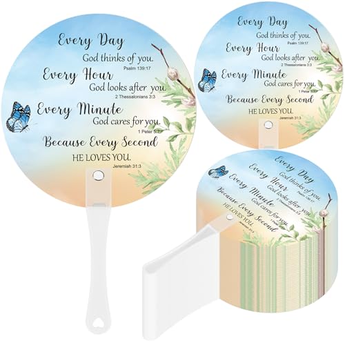 Church Handheld Fans Bulk Christian Inspiration Gifts,Butterfly - style: Butterfly
