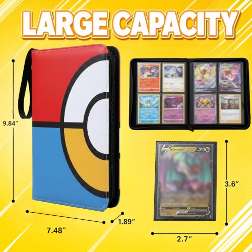 Card Binder, 4 Pocket 240 Card for Collectible Trading Card Albums - color: 240-BLUE-1
