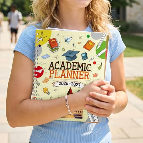 Oucaru Academic Planner 2026-2027 Weekly & Monthly Student Planner 8.5"x11" - color: Beige（8.5"x11"）