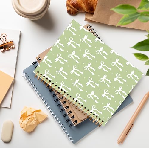 GDJIEGBC Sage Green Girly Coquette Bow Notebook 5.5x8.3in - color: Color-B