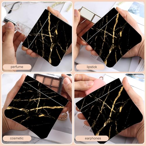2Pcs PU Leather Small Squeeze Coin Purse Pouch Mini coin Bag Unique And Cute Wallet Cosmetic Bags Change Bag For Women Girls Men （Black marble - color: Black marble