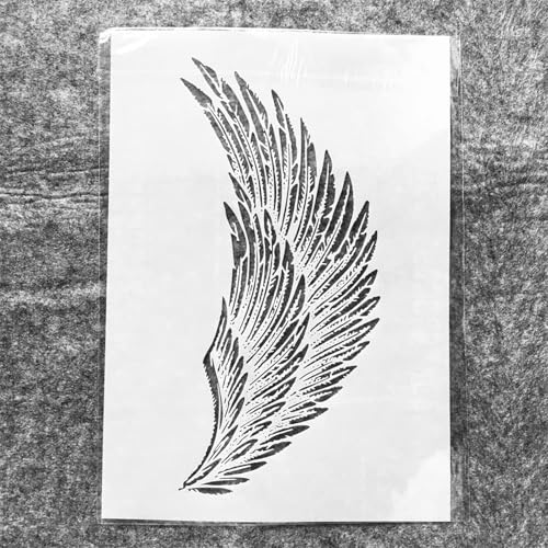 TIAMECH A4 Reusable Eagle Angel Wing Stencil for Painting - style: Wing