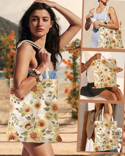 Miss Adola Canvas Tote Bag for Women with Inner Pocket - color: Sunflower