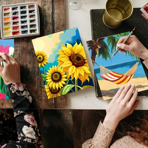 Sherr 24 Pcs Pre Drawn Canvas for Adult, Mixture, 8 x 10 Inch - size: 8 x 10 Inch, style: Mixture