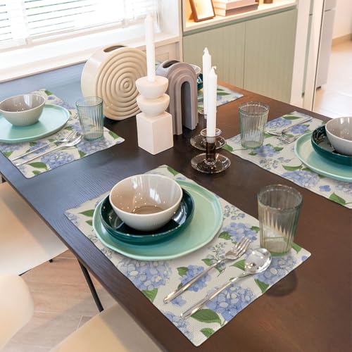 Hydrangea Floral Placemats Set of 4 Wildflowers Spring Table Mats
