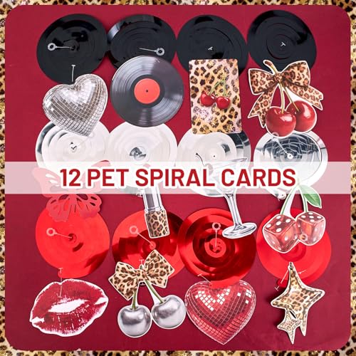 Paper Jazz Leopard Print Birthday Decorations, 11Pcs Cheetah Party Banner with Cherry & Red Accents Swirl for Animal Print Themed Party, Cherry Decorations Supplies for Happy Birthday - color: Leopard print