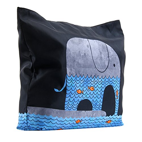 Beach Tote Bags Travel Shopping Bag With Zippered for Women - color: Elephant