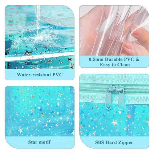 Star Clear Makeup Bag, Waterproof Travel Cosmetic Bag Toiletry bag,Blue - color: Blue