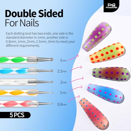 FANDAMEI Nail Art Kit With Nail Stand, Nail Art Tools, Nail Design Tools, Nail Brush, Nail Holder For Painting Nails, Nail Art Brushes, Nail Dotting Tool, Nail Tools For Nail Art, White - color: White