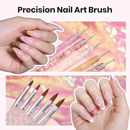 Beetles Nail Art Kit, 510pcs 15 Sizes Gel Nail Tips Nail Art Brushes Set - color: F-Multicolor-10